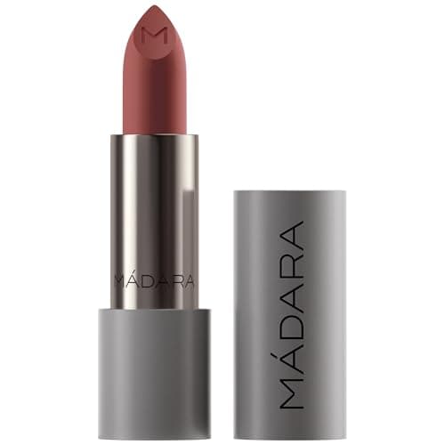 Image of MÁDARA Velvet Wear Matte Cream Lipstick #32 Warm Nude 3.8 g – Vegan Natural Cosmetics with Shea Butter & Blueberry Seed Oil, Nourishing, Long-Lasting, Velvety Finish, Lip Care
