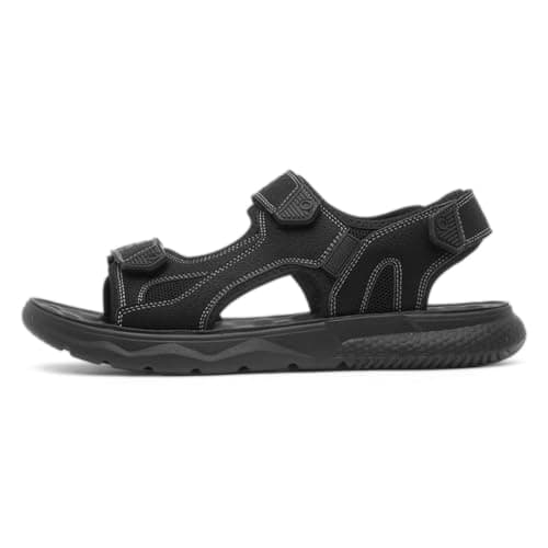 Image of Hobos Mens Black Easy Fasten Sport Sandal - Size 8 UK - Black
