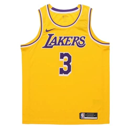Image of Nike NBA Swingman Jersey Anthony Davis Lakers Icon Edition 2020 Mens, Amarillo/Field Purple, Medium