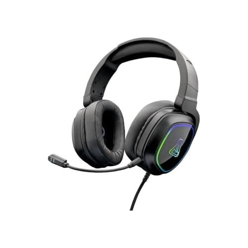 Image of The G-Lab Korp Radium Gaming Headset with Detachable Microphone with LED Light, 3.5 mm Stereo Bass Gaming Headset Compatible with PS4 PS5 Xbox Switch PC Black
