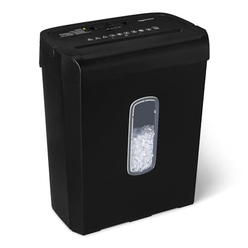 Image of Amazon Basics 6-Sheet Cross-Cut Paper Shredder and Credit Card Shredder, 14L, Black