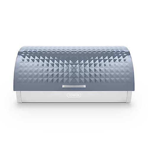 Image of Tower Solitaire Roll Top Bread Bin, Stainless Steel, Grey
