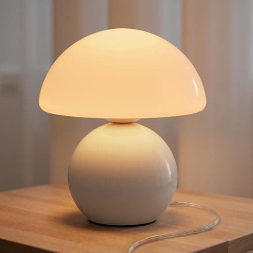 Image of NIORSUN Mushroom Lamp,Table Lamp for Bedroom,Small Bedside Table Lamps for Living Room,Mini Mushroom Lamp Modern (White)