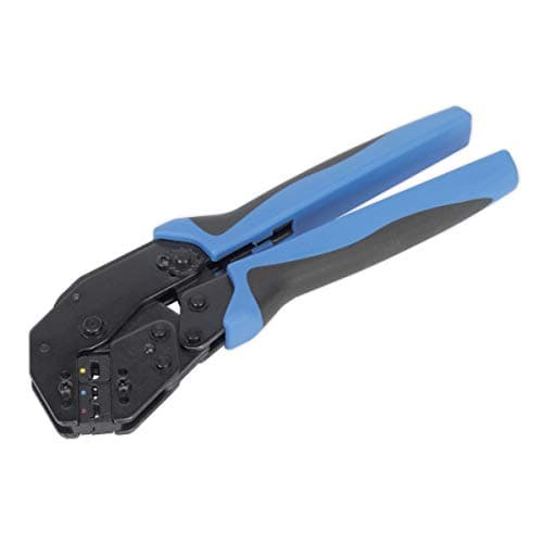 Image of Sealey Ak3863 Ratchet Crimping Tool Angled Head Insulated Terminals