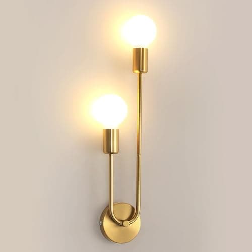 Image of Riserva Gold Wall Light E27, Wall Lamp Retro Industrial for Bedroom, Living Room, Dining Room, Staircase, Café, Hotel (Bulb not Included)