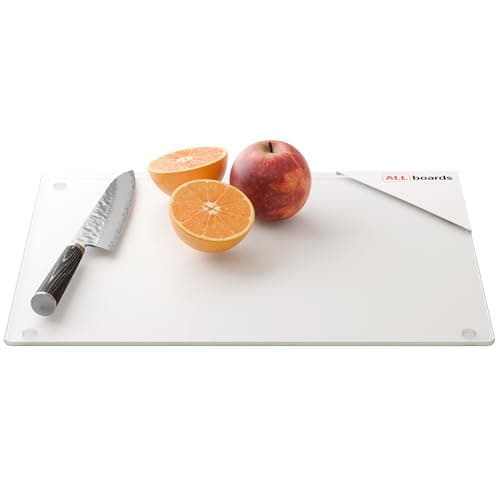 Image of ALLboards Transparent Glass Chopping Board 40x30 cm, Tempered Glass Worktop Saver, Heat Proof, Scratch-Resistant