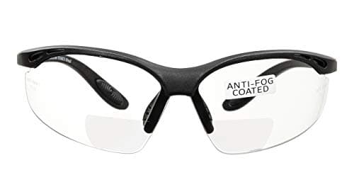 Image of voltX 'CONSTRUCTOR' BIFOCAL Reading Safety Glasses (CLEAR +2.5 Dioptre) UKCA & CE EN166F certified/Cycling Sports Glasses include's safety cord + UV400 anti-fog coated lens