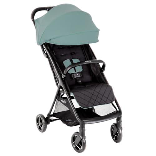 Image of Graco Myavo Compact Stroller/Pushchair with Raincover - Suitable from Birth to Approx. 4 Years (0-22kg). Lightweight at only 5.8kg with a one-Second, one-Hand fold, Mint Fashion