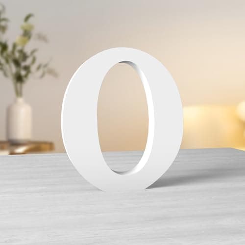 Image of Aruatu 6 Inch White Wood Letters Unfinished Wooden Letter for Wall Decor Decorative Standing Letters Slices Sign Board Decoration for Craft Home Party Projects (O)