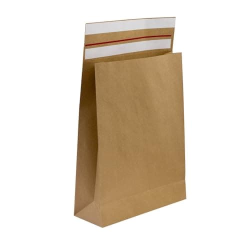 Image of Greener Route™ Strong Paper Mailing Bags with Gusset, 2 Peal and Seal Strips, Returnable, Plastic Free, Eco-Friendly, 100% Recyclable, FSC Certified, Sturdy 120gsm (20, 450x350x80mm + 100mm)