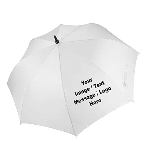 Image of Getagift Personalised with Your own Image/Text/Message/Any Logo/Any Name Themed White Storm Golf Umbrella for Mothers Day,Fathers Day,Birthday,Christmas,Good for Small Company Promotion.