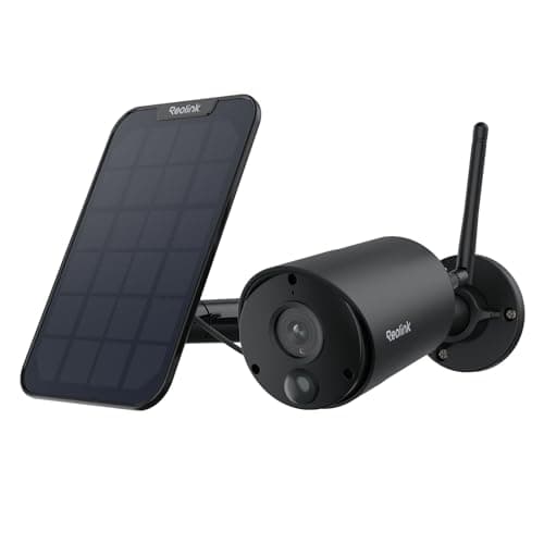 Image of Reolink Solar Security Camera Outdoor, Smart Detection, Battery Operated Camera, 2-Way Audio, SD Card/Cloud Storage, Home Security Camera, Works with Alexa, Argus Eco+Solar Panel, Black