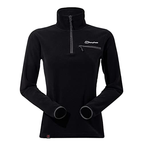 Image of Berghaus Women's Prism 2.0 Micro Half Zip Polartec Fleece | Added Warmth | Flattering Style | Durable Fleece Half Zip, Black/Black, 12