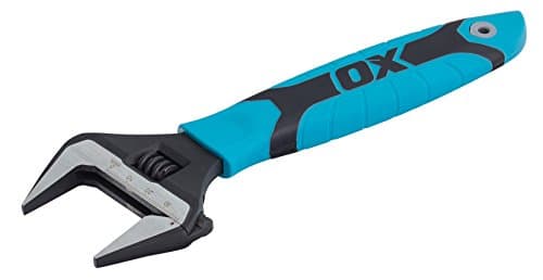 Image of OX Tools Pro Extra Wide Jaw Adjustable Wrench - Adjustable Plumbing Spanner with Soft Grip Handle - Multifunctional tool - 8 inch, (200mm), OX-P324608
