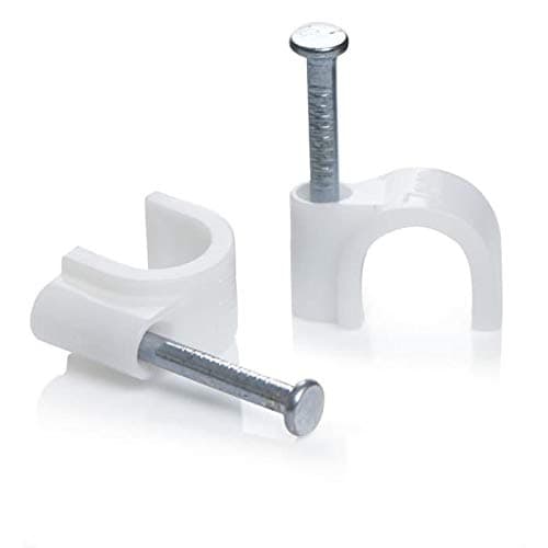 Image of Nartel® Round Cable Clip, 7mm - White, Pack of 100
