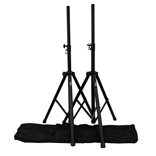 Image of Speaker Stand Kit TEK audio SS270 Black all Metal Heavy Duty includes 2 Stands and carry bag