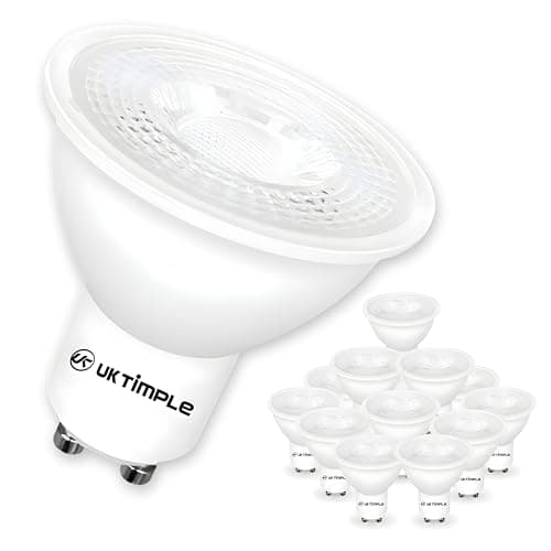 Image of Uk Timple GU10 LED Light Bulb, High Brightness, Daylight 6500K, 6W Bulb = 60W Halogen, MR16 Cap GLS 510LM 86% Energy Saving Lightbulbs, Flicker-Free, Non-Dimmable, Ra ≥ 80 25000hrs Life - 15 Pack