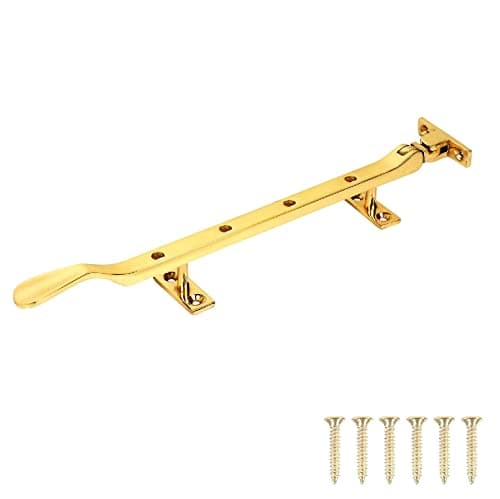 Image of TERF® 200mm Heavy Duty Traditional Victorian Design Polished Brass Window Casement Stay Spoon Style 200mm (8 inch) including Fixing Screw - Pack of 1