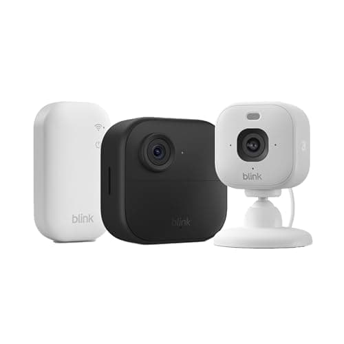 Image of Blink Outdoor 4 camera (newest gen)+ Blink Mini 2K+ White (newest gen) – Wireless HD smart security camera, two-year battery life, enhanced motion detection - 1 camera system with Sync Module Core incl. - IP65