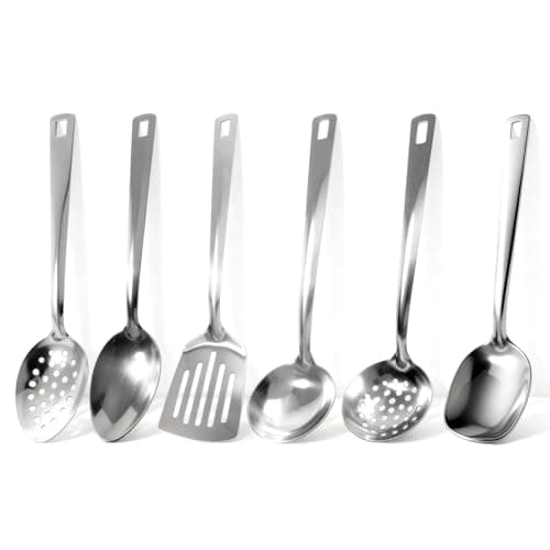 Image of Kitchen Utensils Set 6pcs with Box, Stainless Steel Cooking Utensils Set, Heavy Duty Kitchen Tools Spatulas Set, Spatulas for Cooking Home and Kitchen Essentials for New Home