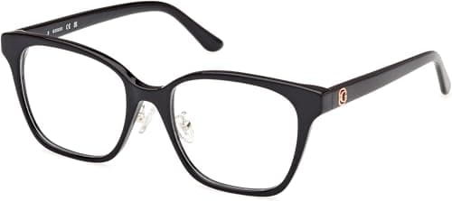 Image of Guess Eyeglasses GU 50153 -D Asian fit 001 Shiny Black /