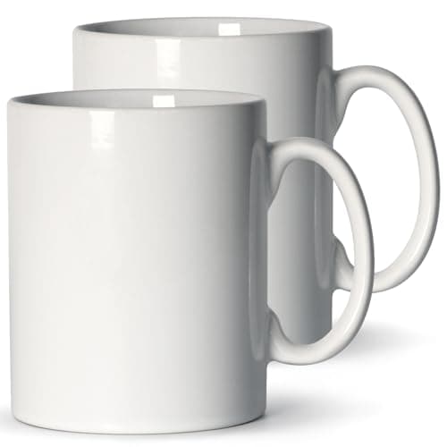 Image of SHOWFULL Extra Large Coffee Mugs, 22 OZ Coffee Mug Set of 2, Smooth Ceramic Boss Cups, Big Capacity and Large Handle, for Dad Men, White