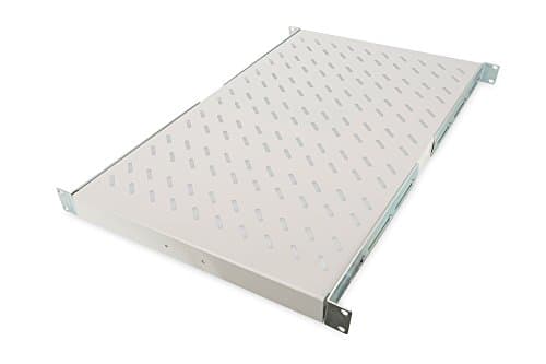Image of DIGITUS Shelf - Variable depth - For fixed installation - 19-inch - 1U - Load capacity 100 kg - For network and server enclosures - From 1000 mm enclosure depth - Grey