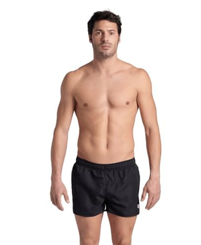 Image of ARENA Fundamentals X-Short Men's Swimwear for Beach and Pool, Swimwear in Soft Recycled Fabric with QuickDrying, X-Short with Inner Mesh Briefs Black-White