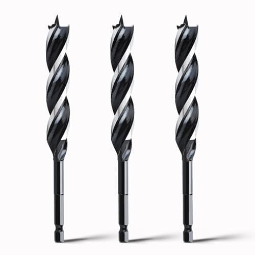 Image of hsawbit Wood Drill Bits, 3pcs x 16mm x 155mm Auger Drill Bit Extra Long Drill Bits Wood Plastic, Drywall Woodworking Hole Drill Bit