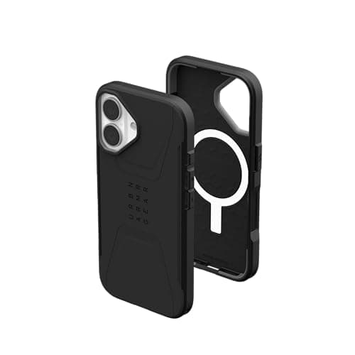 Image of URBAN ARMOR GEAR UAG Designed for iPhone 16 Case 6.1" Civilian - Compatible with MagSafe Charging Rugged Slim Sleek Shockproof Anti-Slip Military Grade Protective Cover, Black