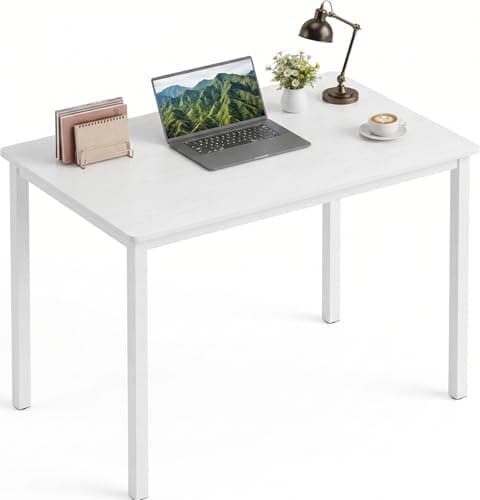 Image of Blisswood Computer Desk, Office Desk for Home Office Furniture, Simple Design and Solid Wood, 80 x 50 x 75 CM, Small Gaming Desk White for Living Room Furniture, Computer Desks & Workstations, White