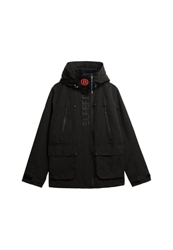 Image of Superdry Men's Hooded Windbreaker with Embroidery, black, L