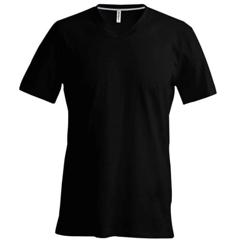 Image of Kariban Mens Short Sleeve V Neck Slim Fit T Shirt (XL) (Black)