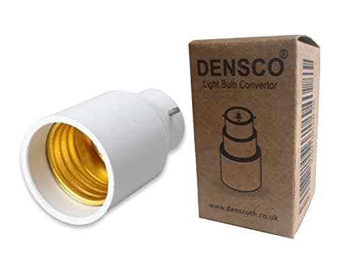 Image of DENSCO B22 to E27 Converter | Bayonet to Edison | Lamp Socket Holder | Screw Bulb Light Fitting | Lamps Base Extender | Max 60 Watts B22-E27 (Pack of 1)