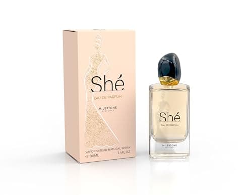 Image of MILESTONE She Women Eau de Parfum 100ML - Long-Lasting Elegant Fragrance, Sweet Floral Notes, Ideal for Daily Wear or Special Occasions, Premium Scent Experience