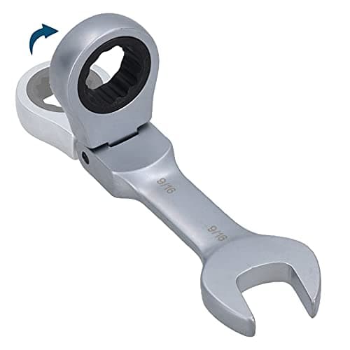 Image of AB Tools 9/16” AF SAE Imperial Flexible Stubby Flexi Head Ratchet Spanner Combi Wrench
