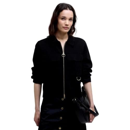 Image of Barbour Women's Alma Knitted Jacket, Black Sand, Black Sand, 18