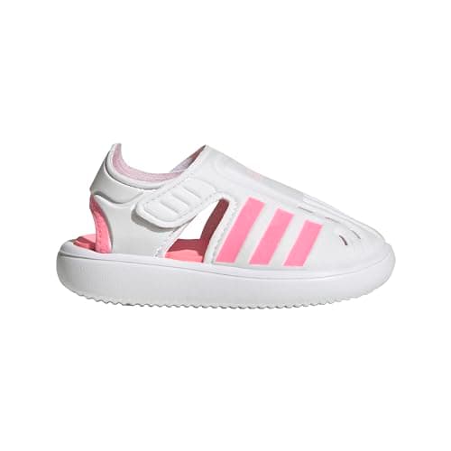 Image of adidas Kids' Closed-Toe Summer Water Sandal,, Cloud White Beam Pink Clear Pink, 27 EU
