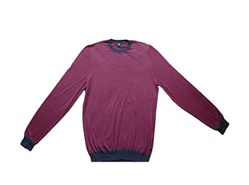 Image of BOSS Hugo Men red Grey Striped Thin Knot Knitted Jumper top MATTHIES 50172120 (Large)