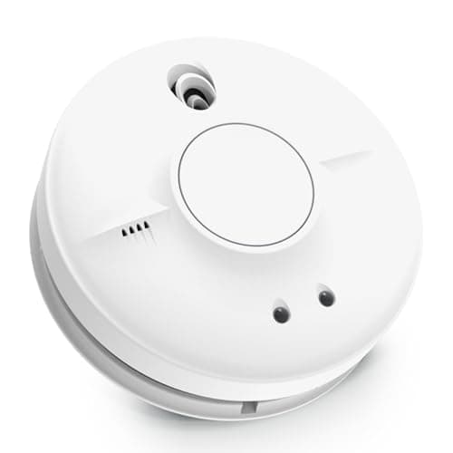 Image of FireAngel Mains Smoke Alarm - SW10-EUT Mains Powered Optical Smoke Detector with Replaceable Long Life Backup Battery - Wired, Interlinked Smoke Alarms for Home with Test Button and LED Indicators