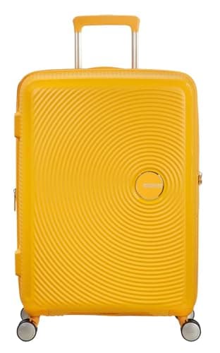 Image of American Tourister Soundbox - Hard Shell Suitcase 67 cm Medium - Trolley Suitcase with 4 wheels, TSA Lock, Expandable & Light - 71.5/81 L - Yellow (Golden Yellow)