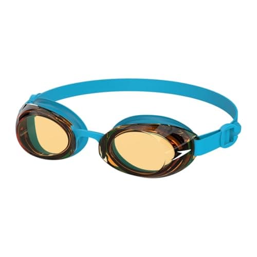 Image of Speedo Unisex-Youth Jet 2.0 Swimming Goggles | Enhanced Vision Goggles, Azure Blue/Parrot, One Size