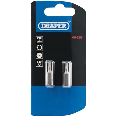 Image of Draper 66428 T10 1/4" Hex Draper TX-Star® Insert Bit 25mm Long (2 Piece)