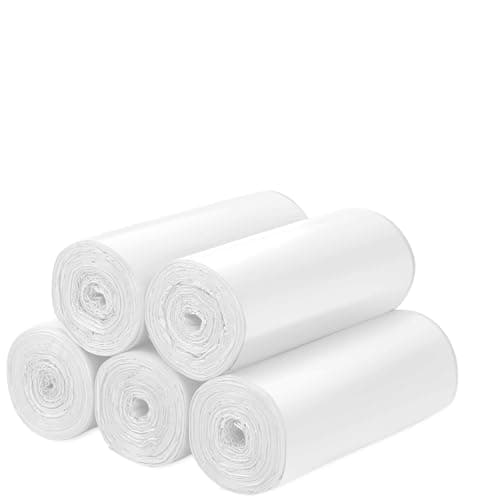 Image of Biodegradable Trash bags 50PCS, Aievrgad 13Gallon/50L large Garbage bags/For kitchen Bin. Bin Liner/Trash/rubbish Bags, Recycled,Tough, degradable, Compost Bags for Food/household/garden-white