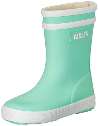 Image of Aigle Baby Flac 2 Unisex Children's Rain Boots, Lagoon Green, 3.5 UK