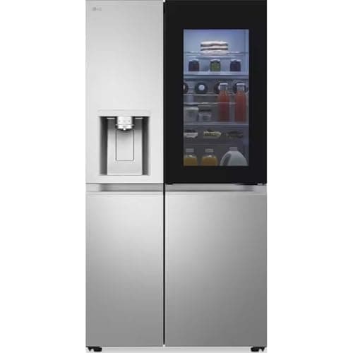 Image of LG InstaView American Style Fridge Freezer 60/40 No Frost - Brushed Steel - GSXE91BSAD