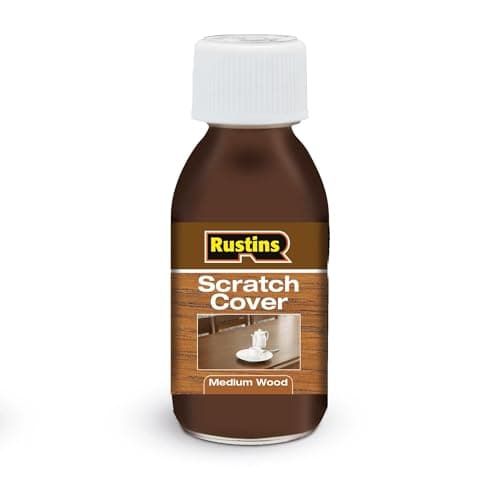 Image of Rustins Scratch Cover Medium – Conceal Surface Scratches on Medium-Toned Wood Furniture – Easy-to-Use Liquid Polish for Restoring and Protecting Wooden Surfaces