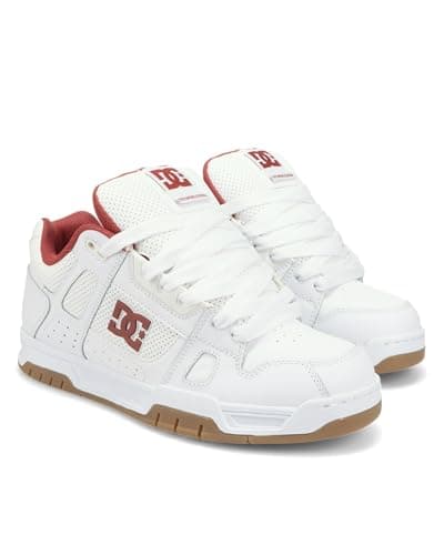 Image of DC Shoes Men's Stag Trainer/Skate Shoe White/Brick Red/Gum Size UK 10