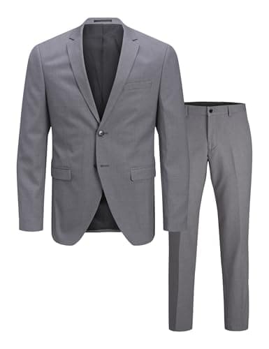 Image of JACK & JONES Men's Jprfranco Suit Noos, Light Grey Melange/fit: Super Slim fit, 36