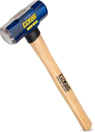 Image of Estwing 4-Pound Hard Face Sledge Hammer for Demolition / Stake Driving, 50-55 HRC, 16-Inch Hickory Handle, Ergonomic Grip, Durable Construction